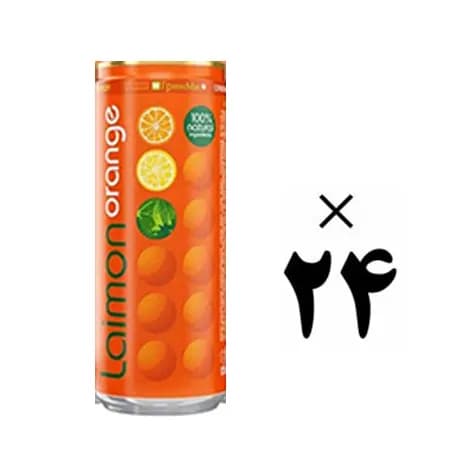 نوشیدنی گازدار پرتقالی لایمون پک 24 عددی Laimon Fresh
