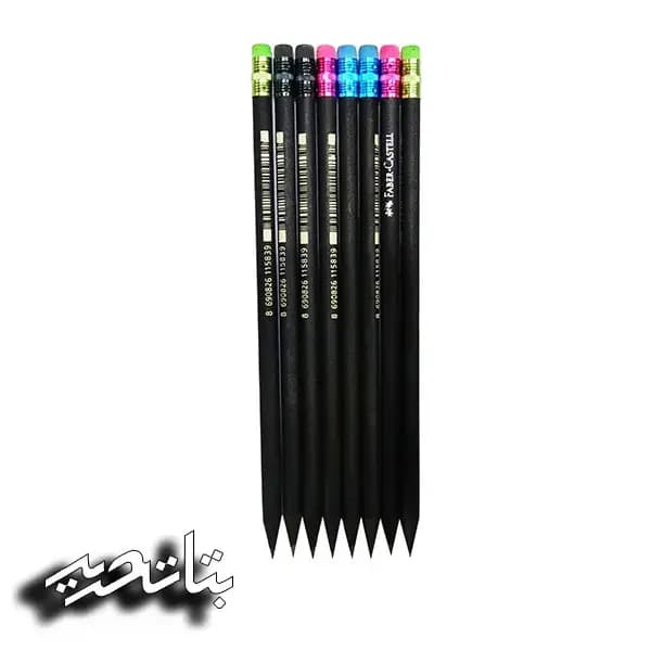فابرکاستل- مداد مشکی چوب مشکی پاک کن دار (72عددی) 5815-20023