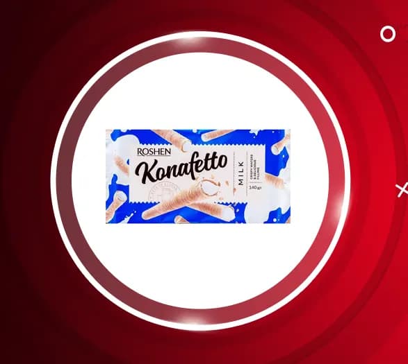 ویفر رولی با مغز کرم شیری روشن Roshen — تصویر ۵