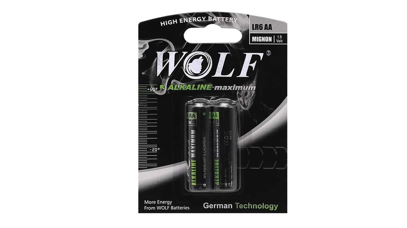 باتری نیم قلمی 2تایی آلکالاین MAXIMUM WOLF