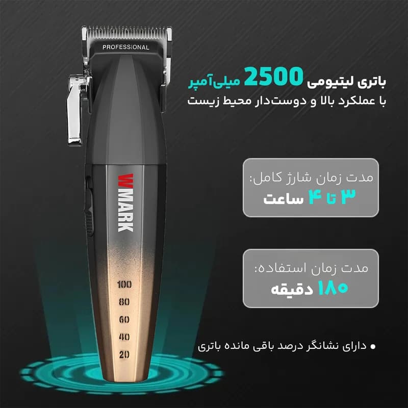 ماشین اصلاح حرفه‌ای WMARK NG-2038 — تصویر ۲