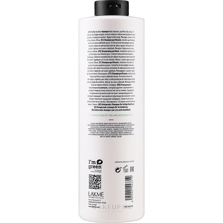 شامپو Lakme مدل Teknia Scalp Care Pure حجم 1000 میلی لیتر — تصویر ۲