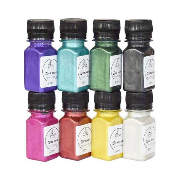 رنگ رزین خمیری صدفی فیلو بسته 8 رنگ حجم 30 میلی لیتر