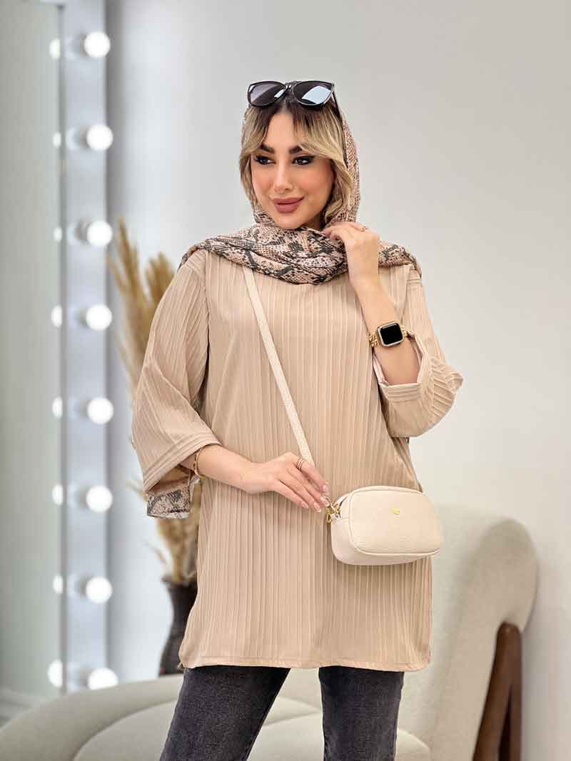 مانتو کراش یقه چاک کد 4506 — تصویر ۲