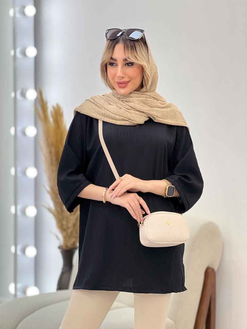 مانتو کراش یقه چاک کد 4506 — تصویر ۴