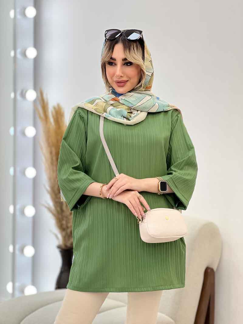مانتو کراش یقه چاک کد 4506 — تصویر ۳