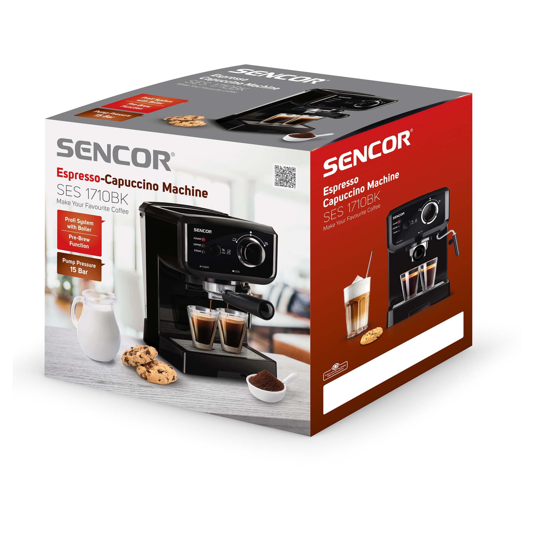 دستگاه اسپرسو ساز سنکور 1140 وات SENCOR SES-1710BK — تصویر ۸