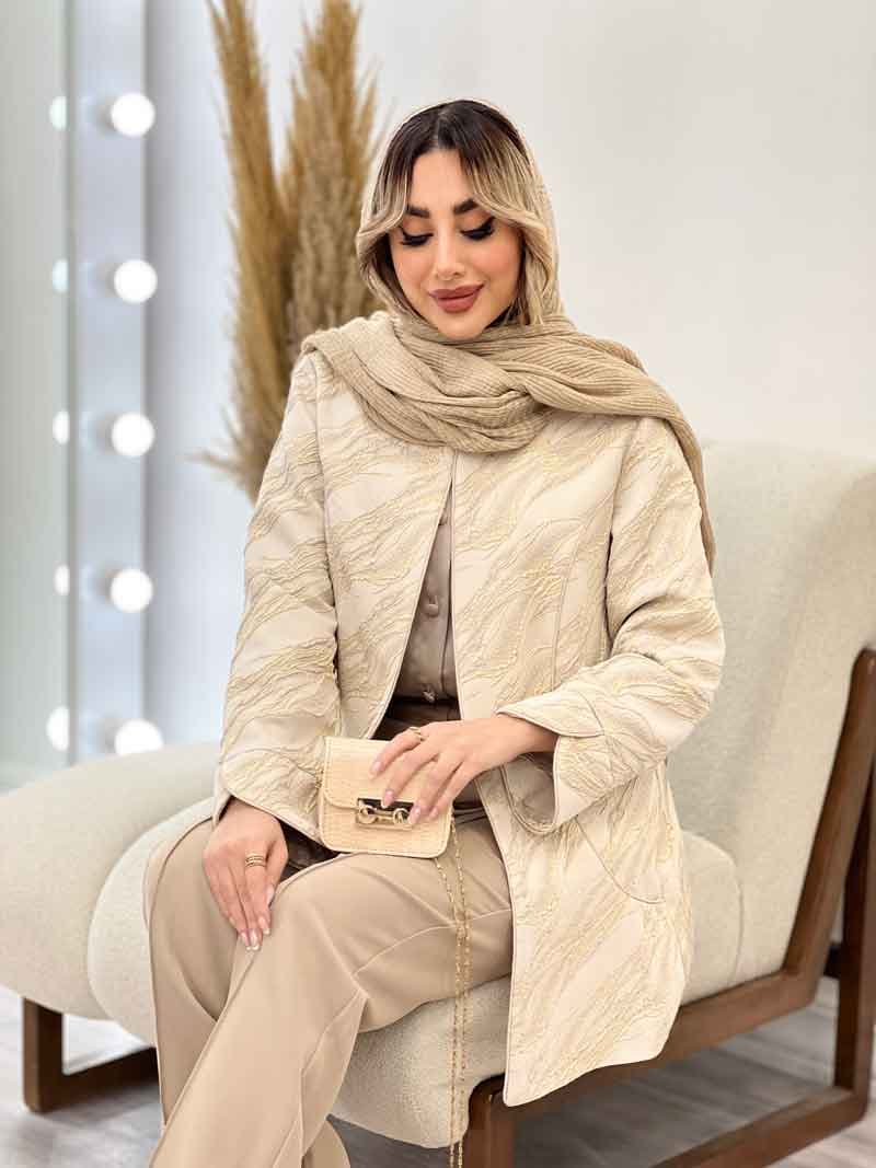 مانتو ژاکارد جلو باز کد 4500 — تصویر ۸