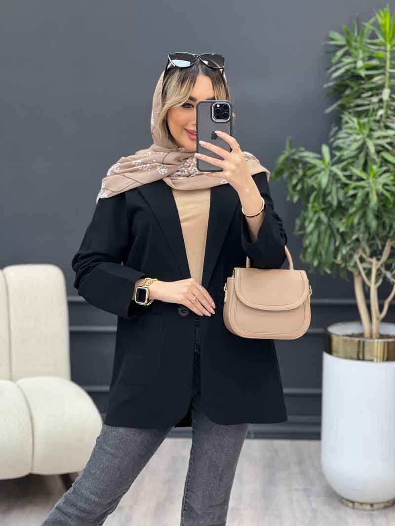 مانتو لینن کتی تک دکمه کد 4449 — تصویر ۶