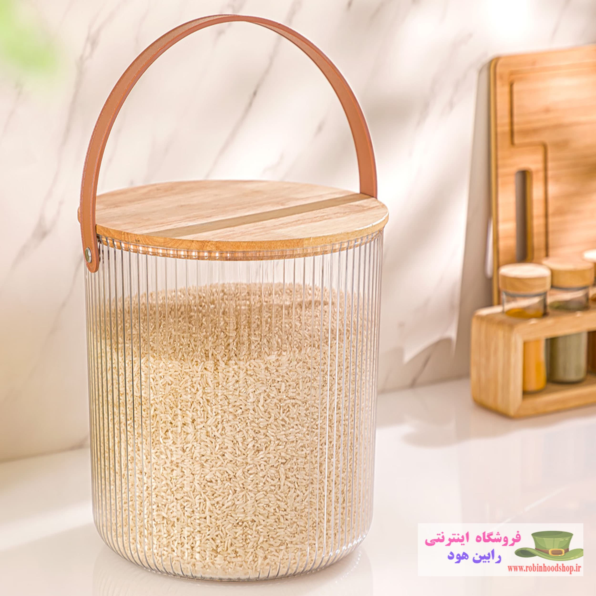 سطل شیاردار درب چوبی 9 لیتر