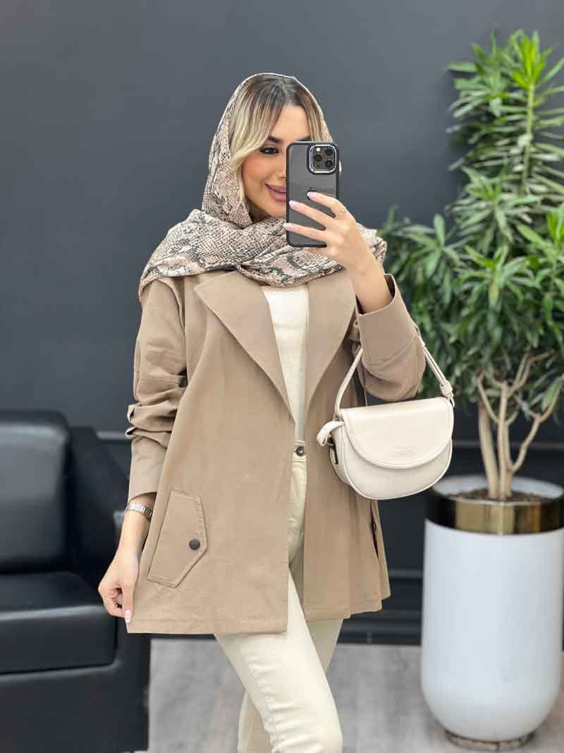مانتو لینن سرشانه ژیله کد 4453 — تصویر ۷