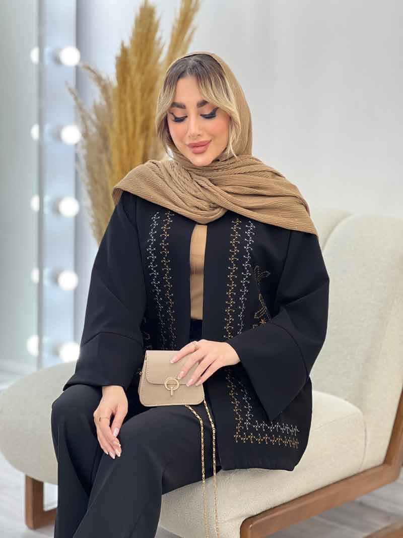 مانتو گلدوزی جلو باز کد 4302 — تصویر ۷