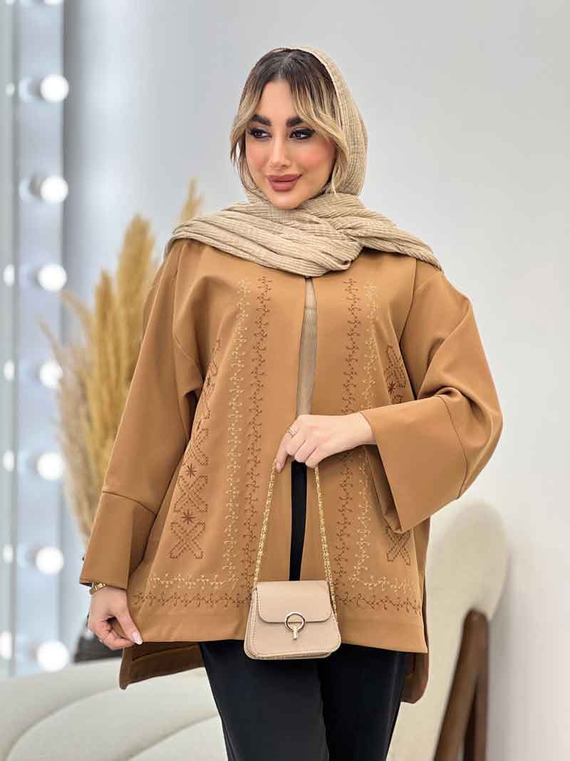 مانتو گلدوزی جلو باز کد 4302 — تصویر ۸