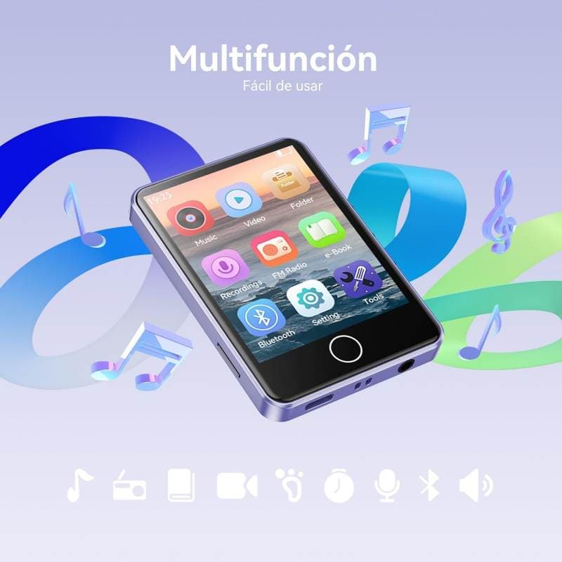 پخش کننده MP3 برند AGPTEK صفحه نمایش لمسی 2.8 اینچی ، ظرفیت 32 گیگابایت مدل M1PU — تصویر ۲