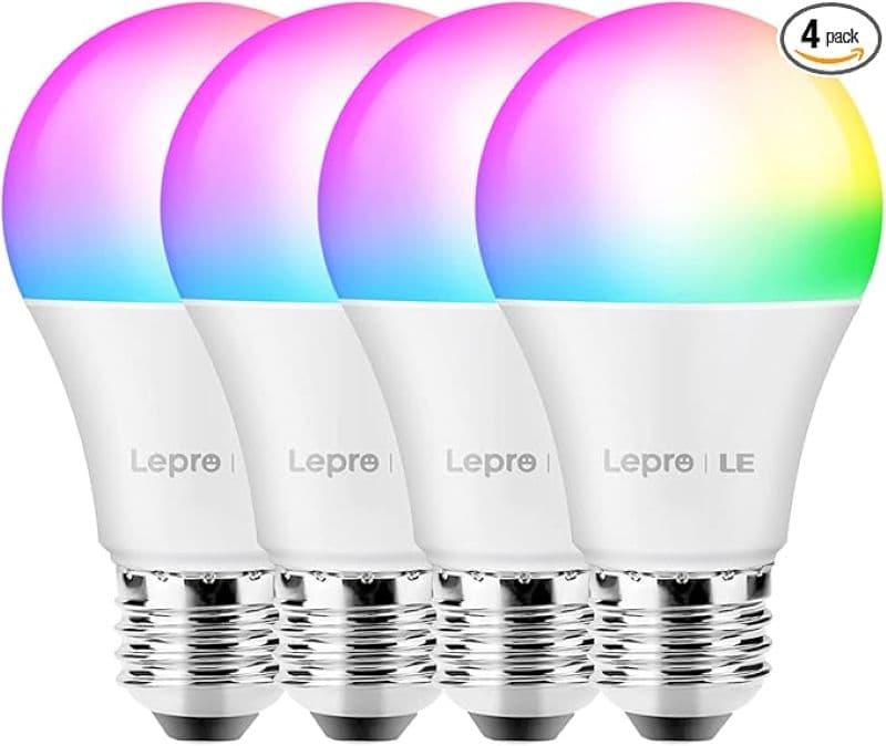 لامپ‌های هوشمند وای‌فای، چراغ‌های LED با قابلیت تغییر رنگ برند lepro بسته ۴ عددی