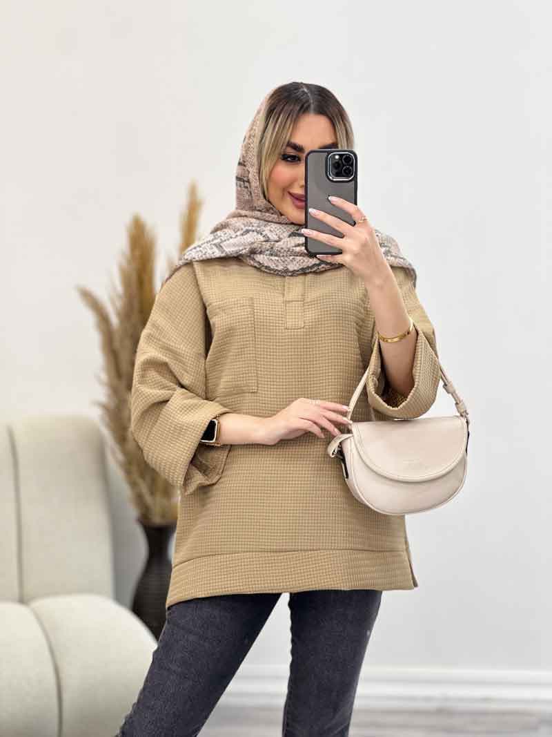 مانتو جلوبسته آستین دوبل کد 4339 — تصویر ۵