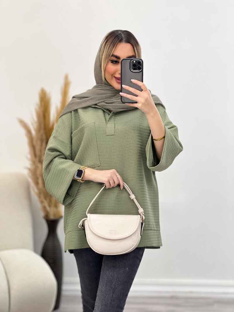 مانتو جلوبسته آستین دوبل کد 4339 — تصویر ۶