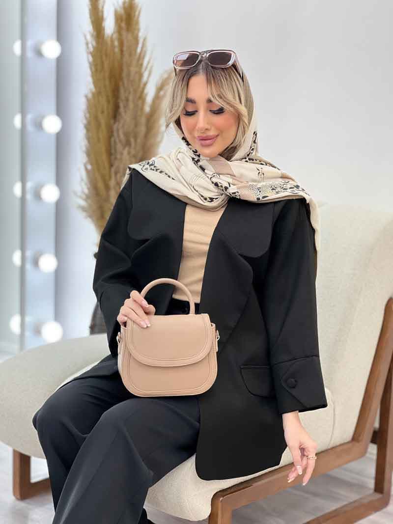 مانتو یقه انگلیسی آستین دکمه کد 4386 — تصویر ۳