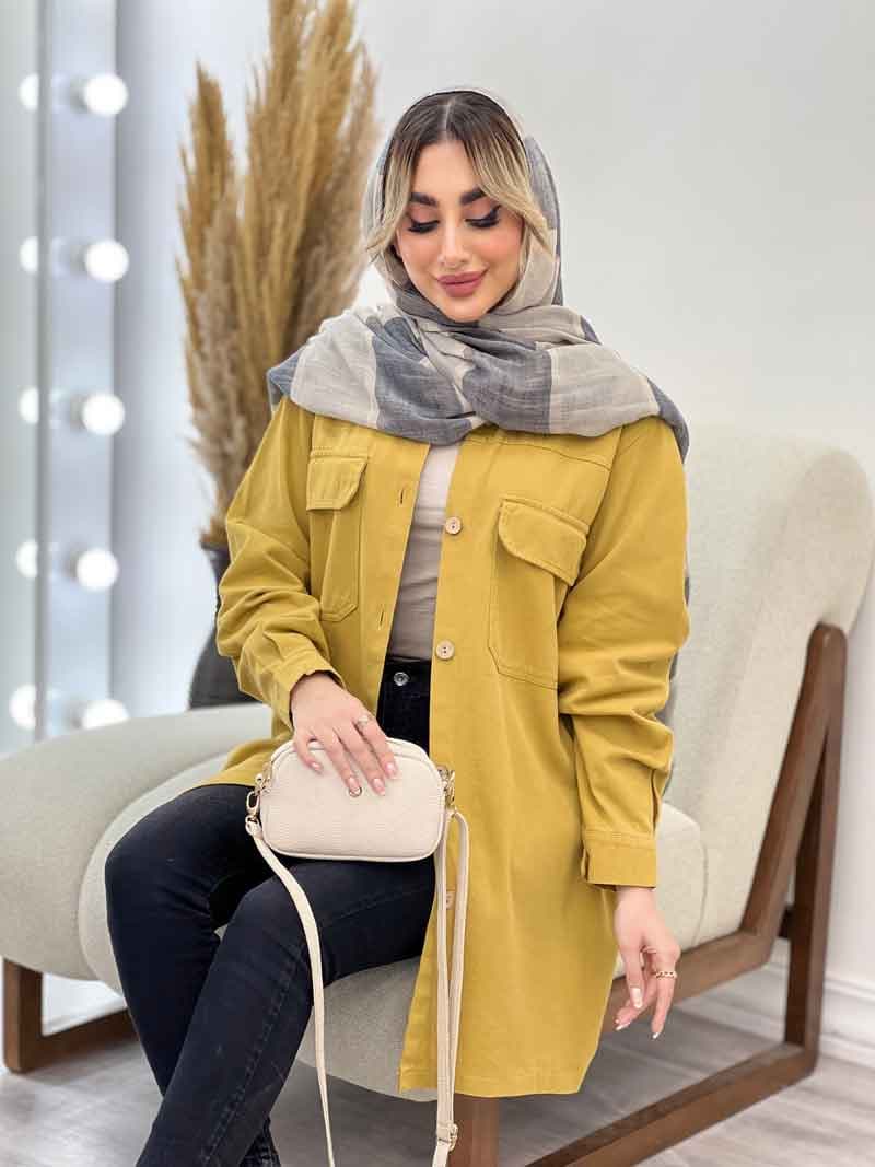 مانتو پشت پیله دو جیب کد 4406 — تصویر ۴