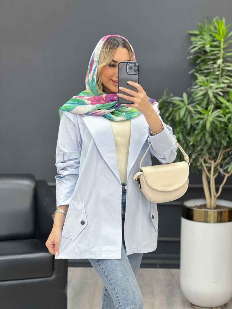 مانتو لینن سرشانه ژیله کد 4343 — تصویر ۴