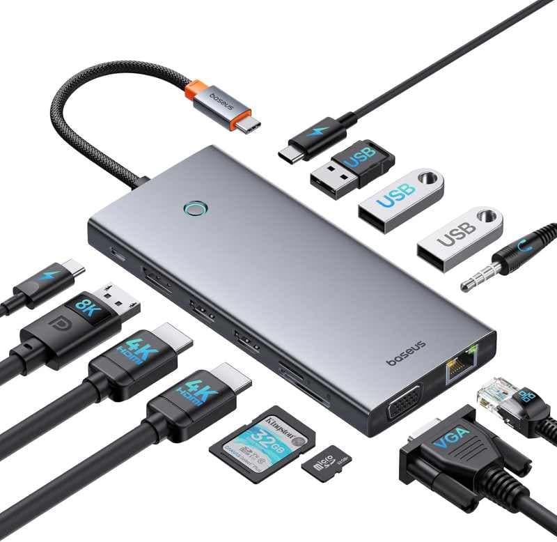 هاب ۱۳ در ۱ USB C بیسوس مدل BS-OH119