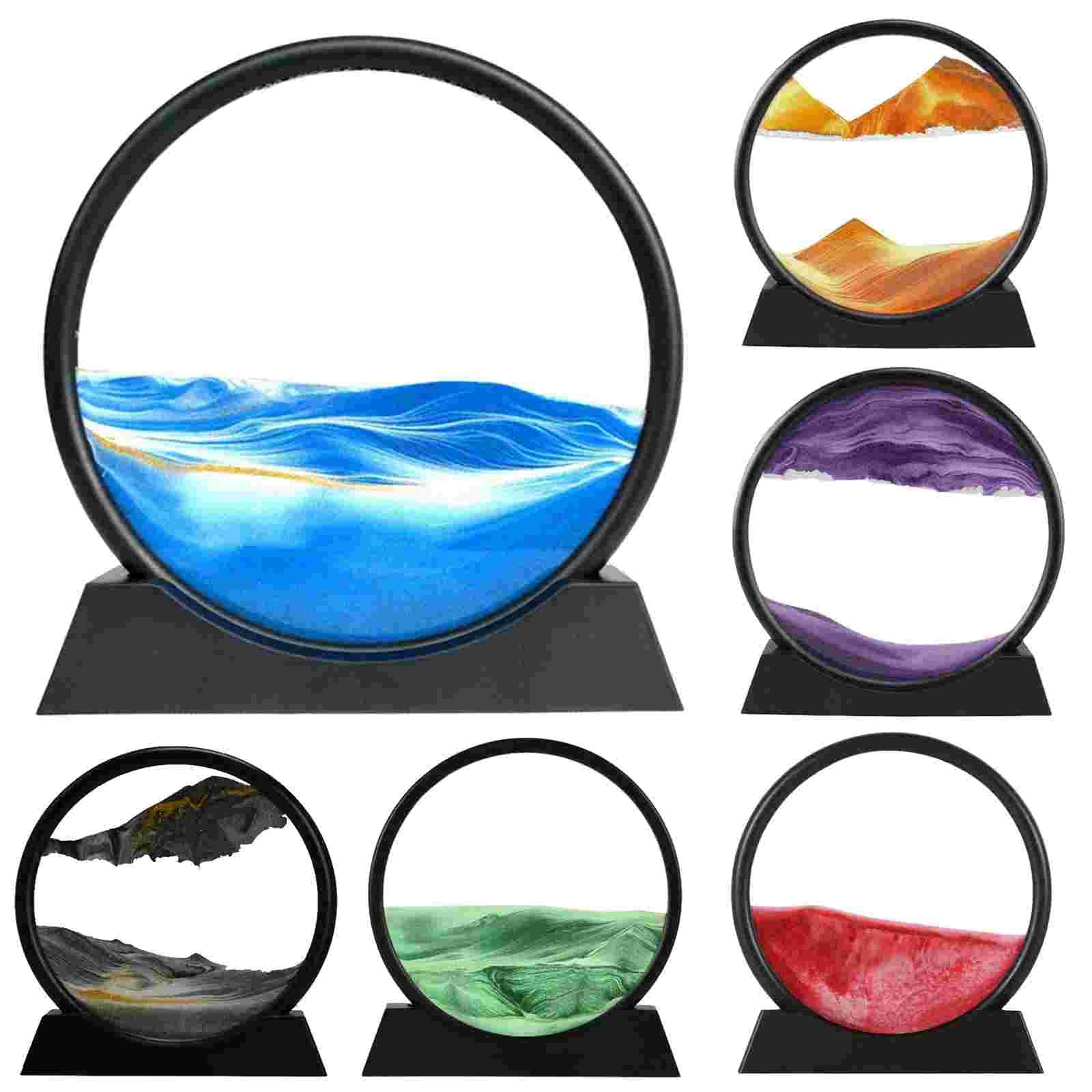 ساعت شنی بزرگ طرح شناور ایستاده تابلو دکوری تزئینی quicksand painting — تصویر ۶