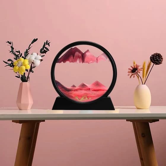 ساعت شنی طرح شناور ایستاده تابلو دکوری تزئینی quicksand painting — تصویر ۸