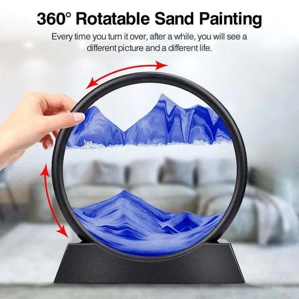ساعت شنی طرح شناور ایستاده تابلو دکوری تزئینی quicksand painting — تصویر ۳
