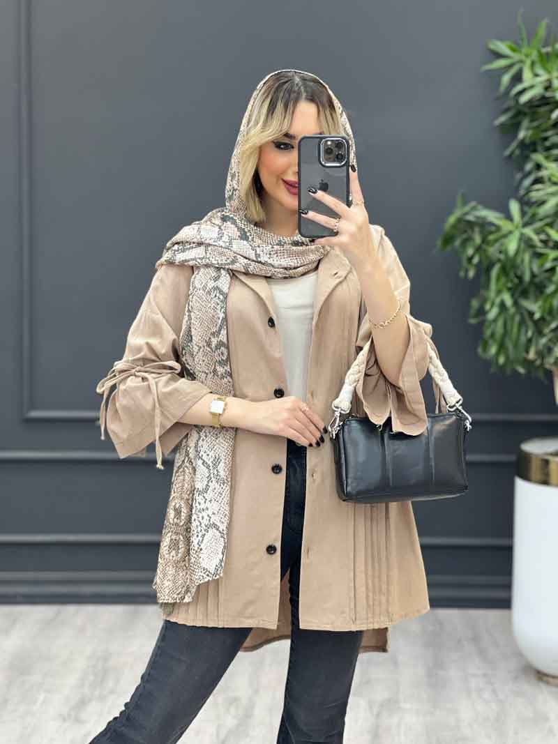 مانتو لینن پلیسه دار کد 4283 — تصویر ۳