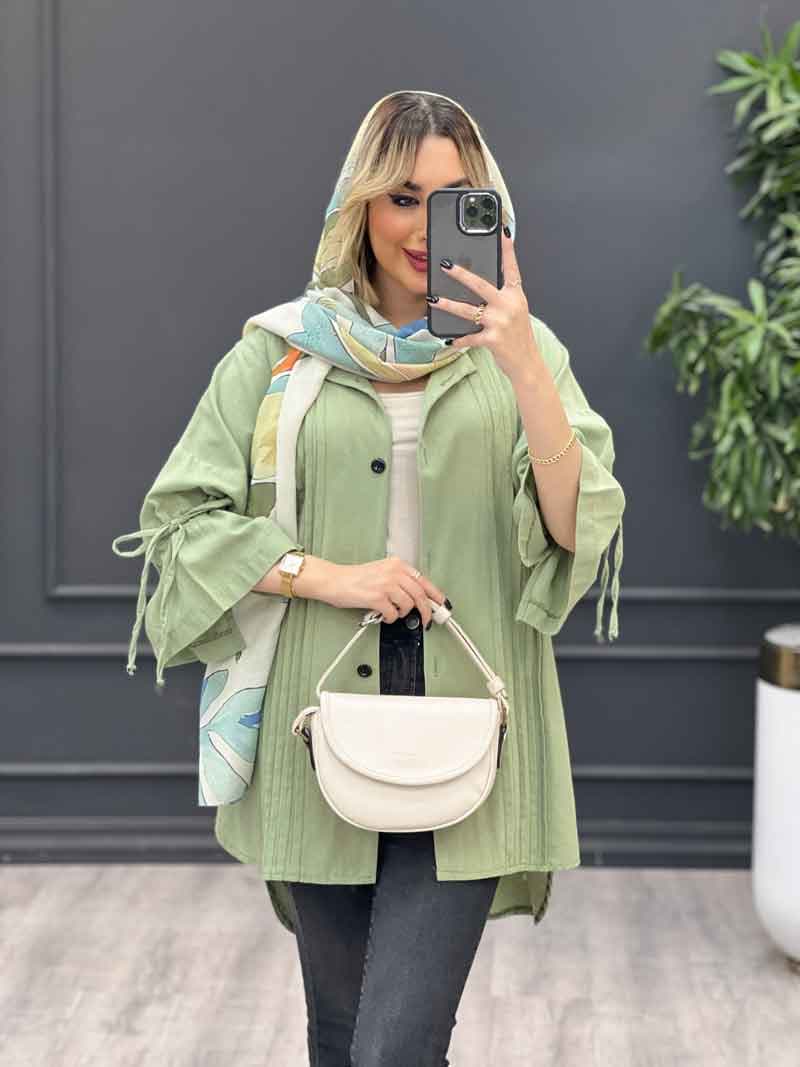 مانتو لینن پلیسه دار کد 4283 — تصویر ۸