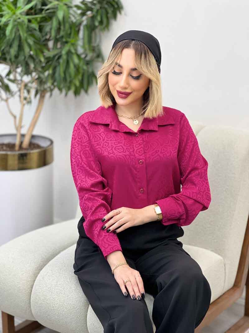 شومیز ساتن طرح دار کد 4301 — تصویر ۶