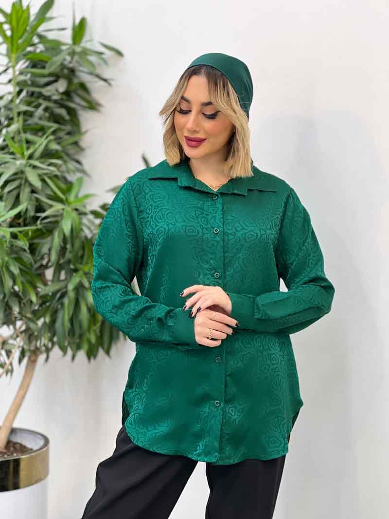شومیز ساتن طرح دار کد 4301 — تصویر ۸