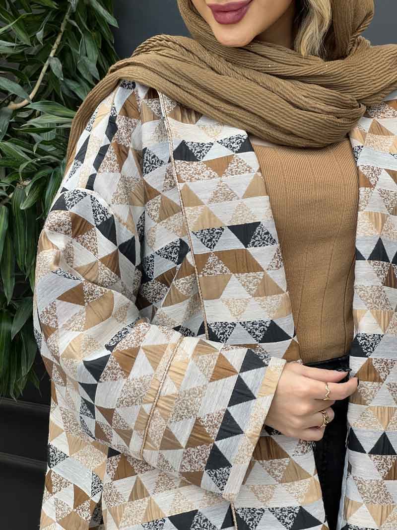 مانتو آستین مغزی دوزی ژاکارد کد 4320 — تصویر ۸