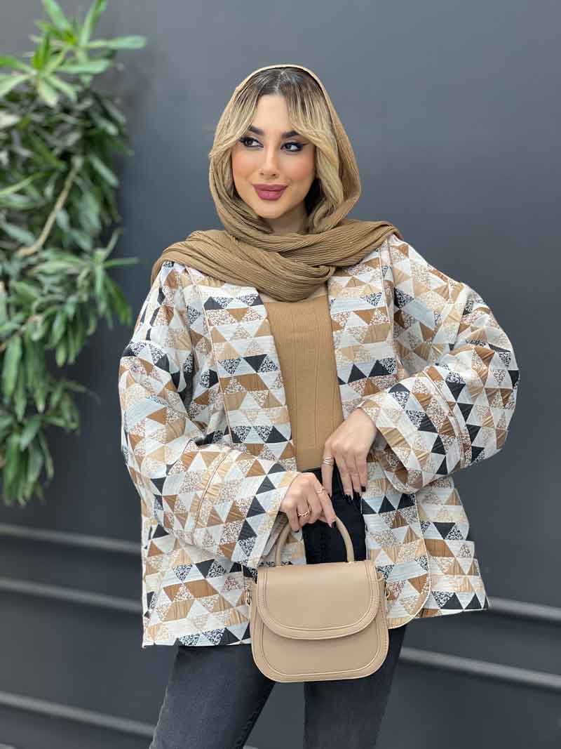 مانتو آستین مغزی دوزی ژاکارد کد 4320 — تصویر ۶