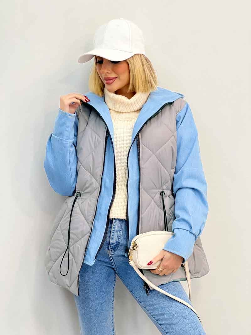کاپشن لوزی دوزی ترکیبی کد 4110