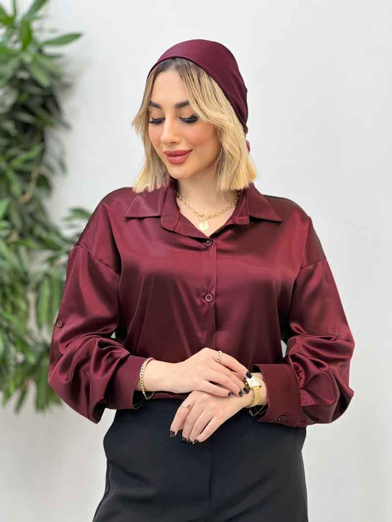 شومیز ساتن سلین کد 4309 — تصویر ۳