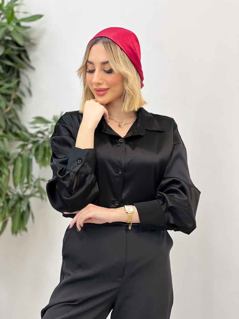 شومیز ساتن سلین کد 4309 — تصویر ۸