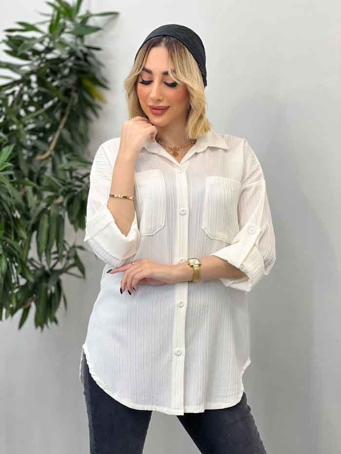 شومیز کراش دو جیب کد 4282 — تصویر ۵
