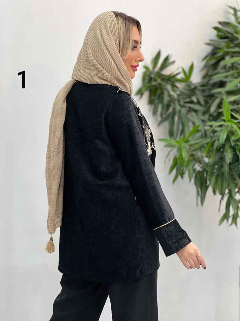 مانتو مخمل گلدوزی کد 4224 — تصویر ۶