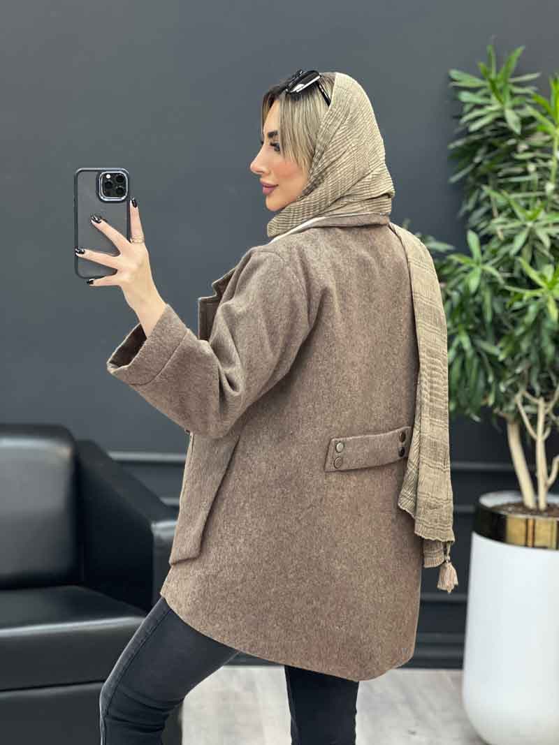 پالتو جیب پرچی یقه خز کد 4153 — تصویر ۷