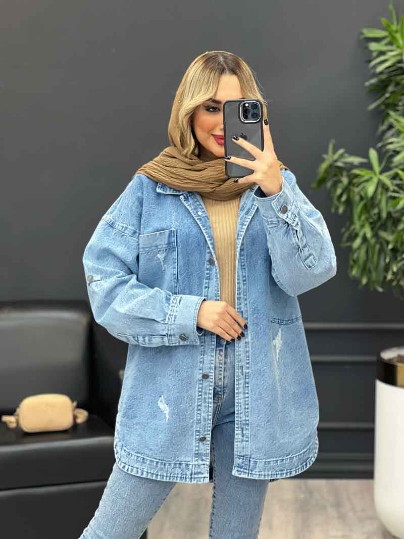 مانتو جین دو جیب کد 4227