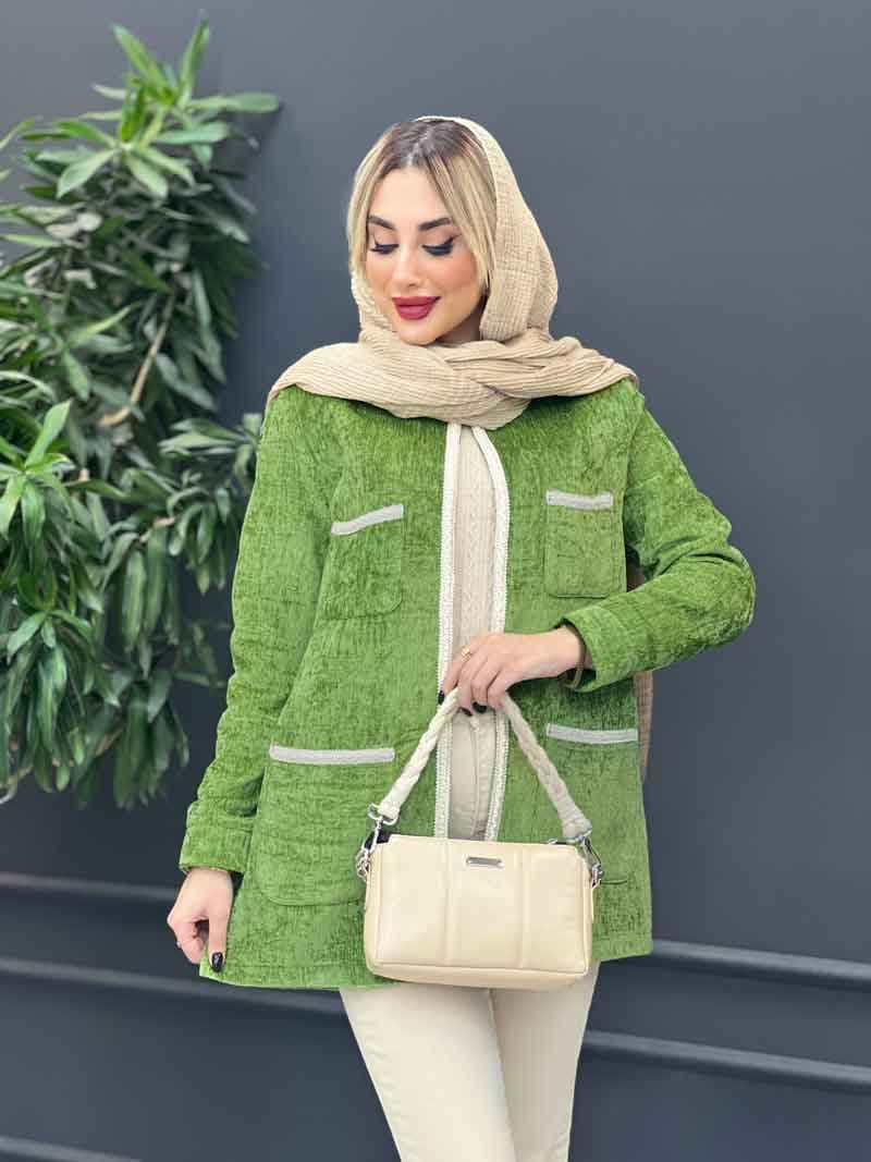 مانتو مخمل نوار دوزی کد 4228 — تصویر ۷