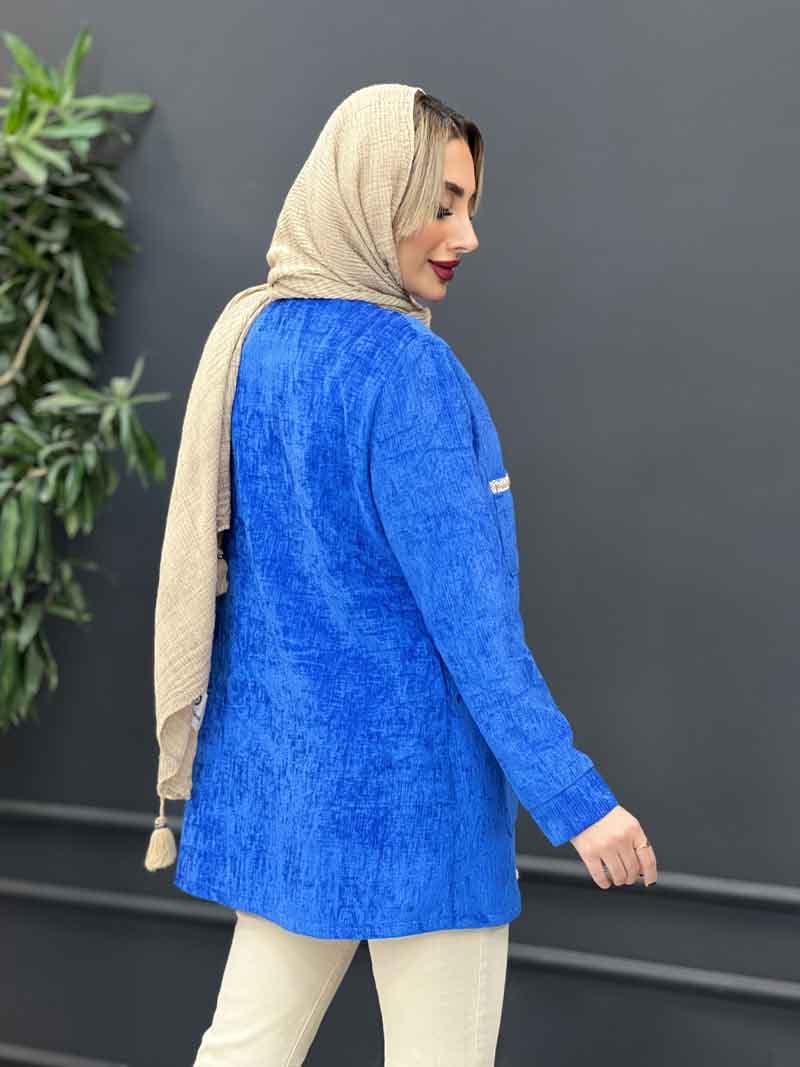 مانتو مخمل نوار دوزی کد 4228 — تصویر ۵