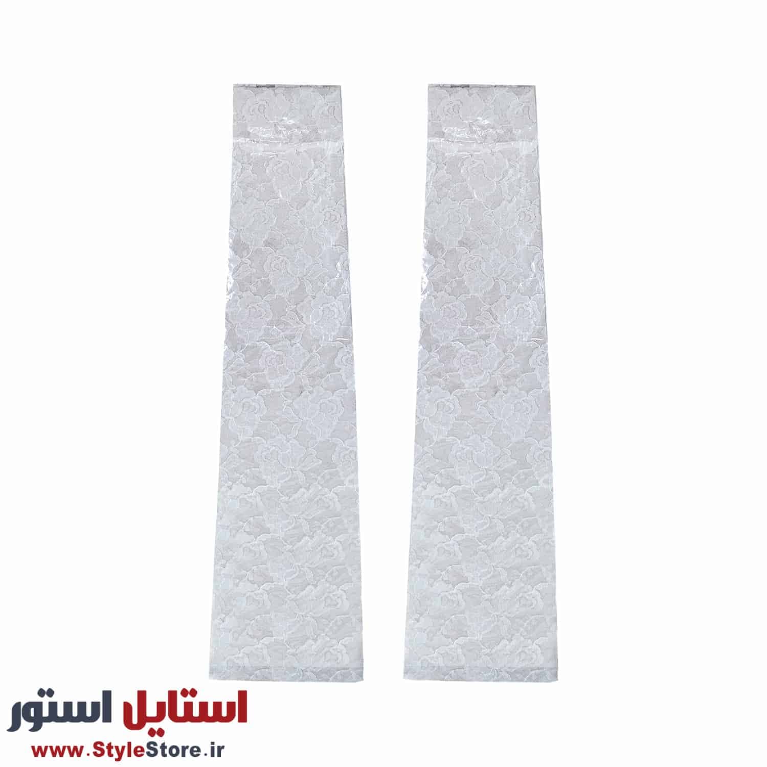 ساق دست زنانه سیلکا مدل گیپور بلند رنگ سفید
