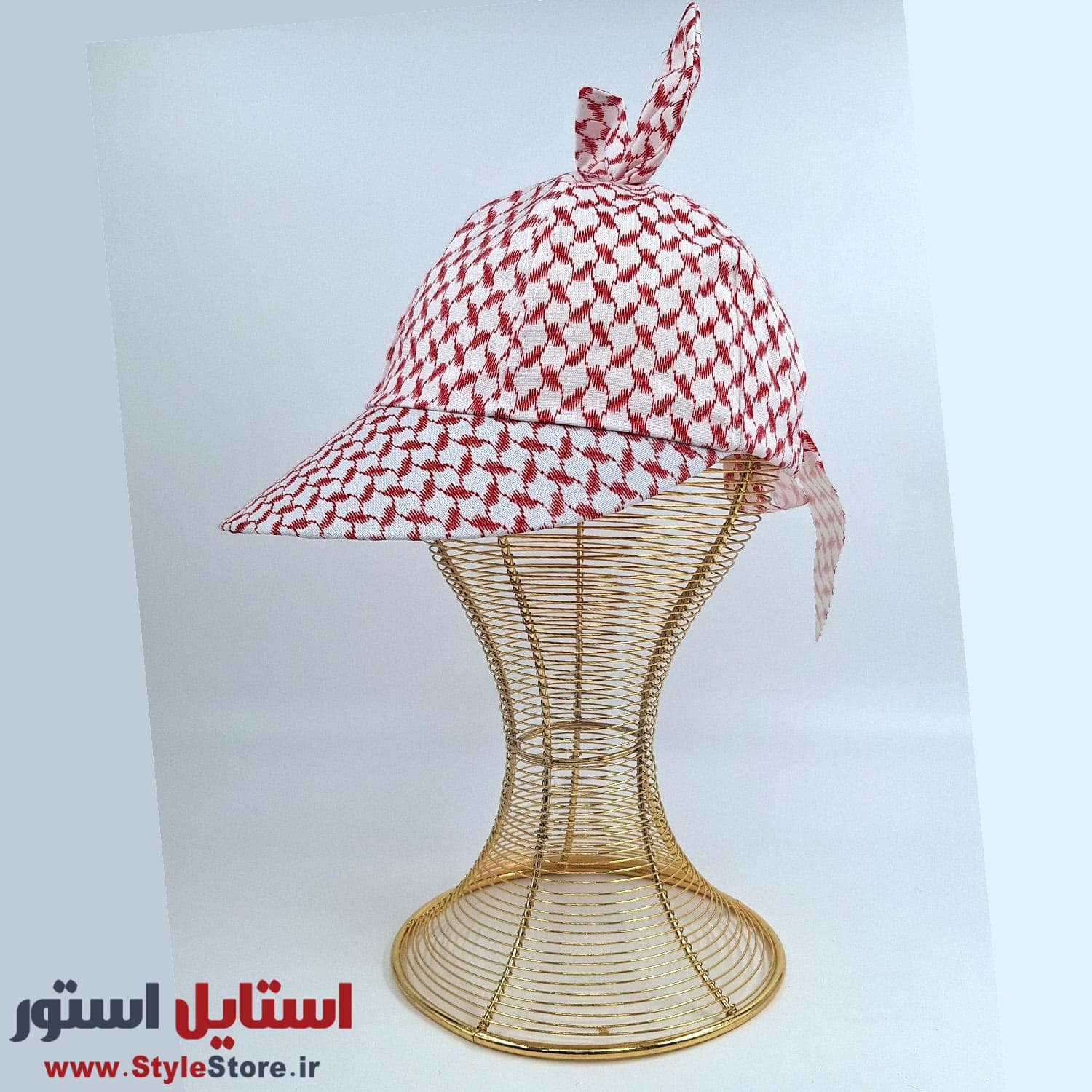 نقاب آفتابگیر دخترانه مدل فرکانسی رنگ قرمز — تصویر ۴