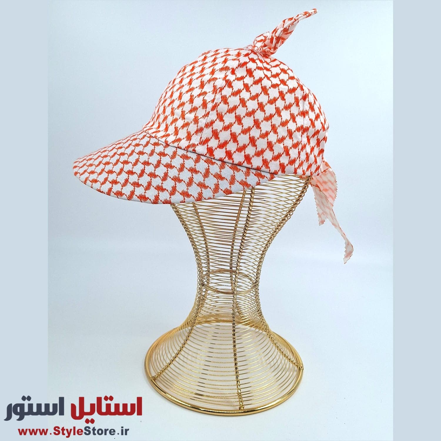 کلاه آفتابگیر دخترانه مدل فرکانسی رنگ نارنجی — تصویر ۲