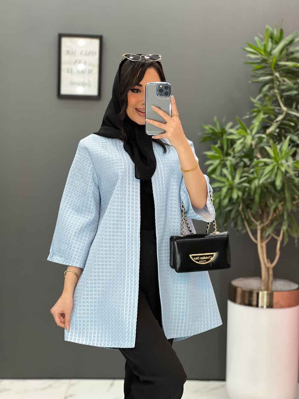 مانتو ژاکارد حصیری یقه گرد کد 2521 — تصویر ۷