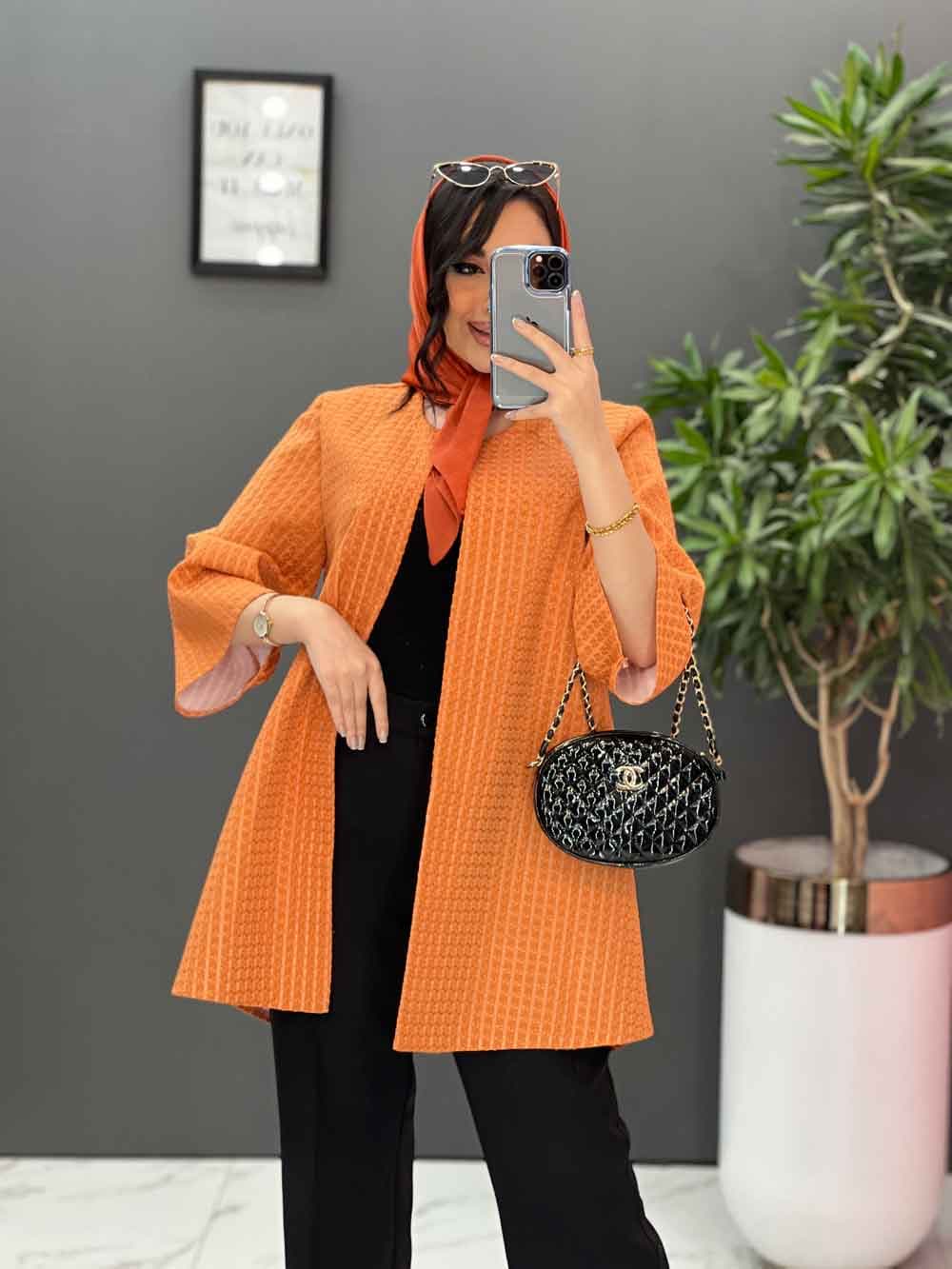 مانتو ژاکارد حصیری یقه گرد کد 2521 — تصویر ۸