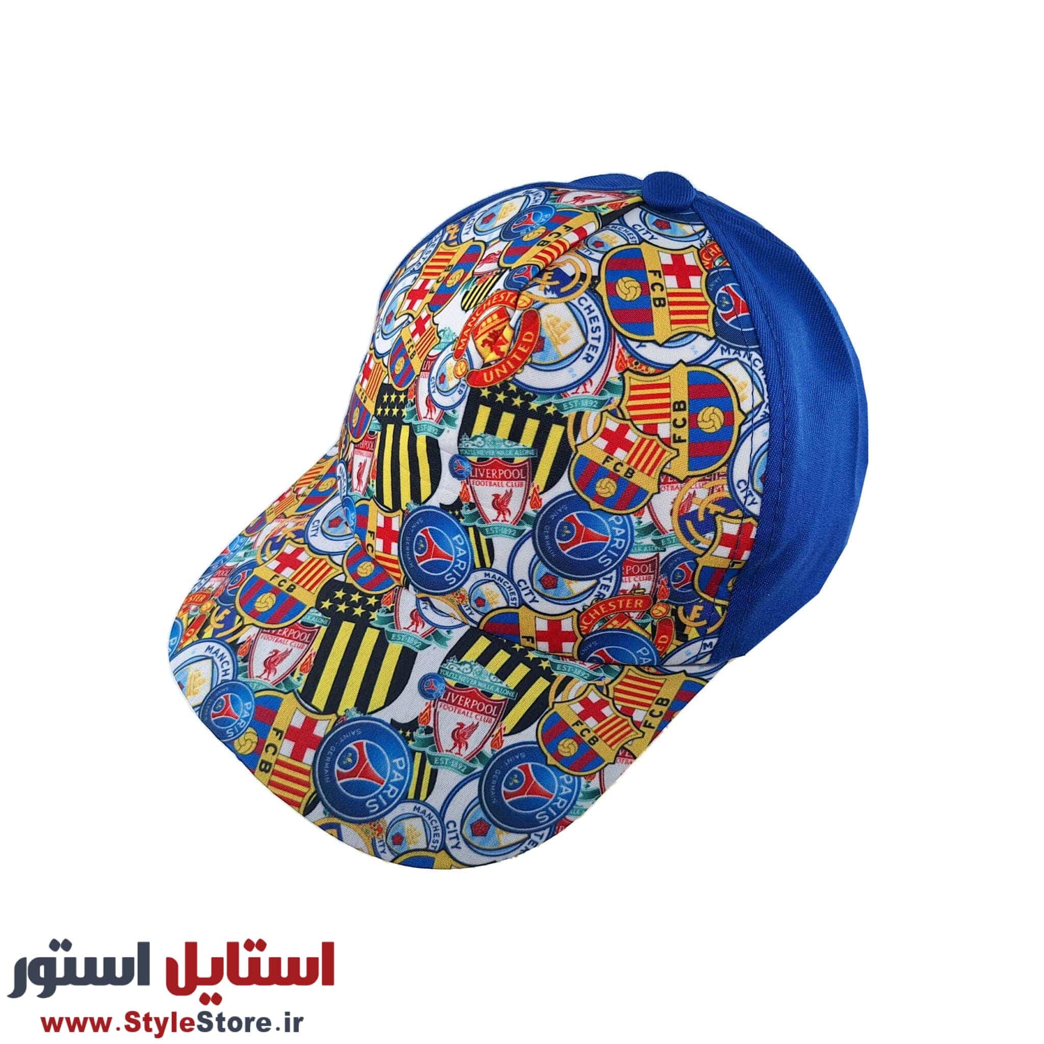 کلاه کپ پسرانه طرح باشگاهی کد 1138 رنگ آبی