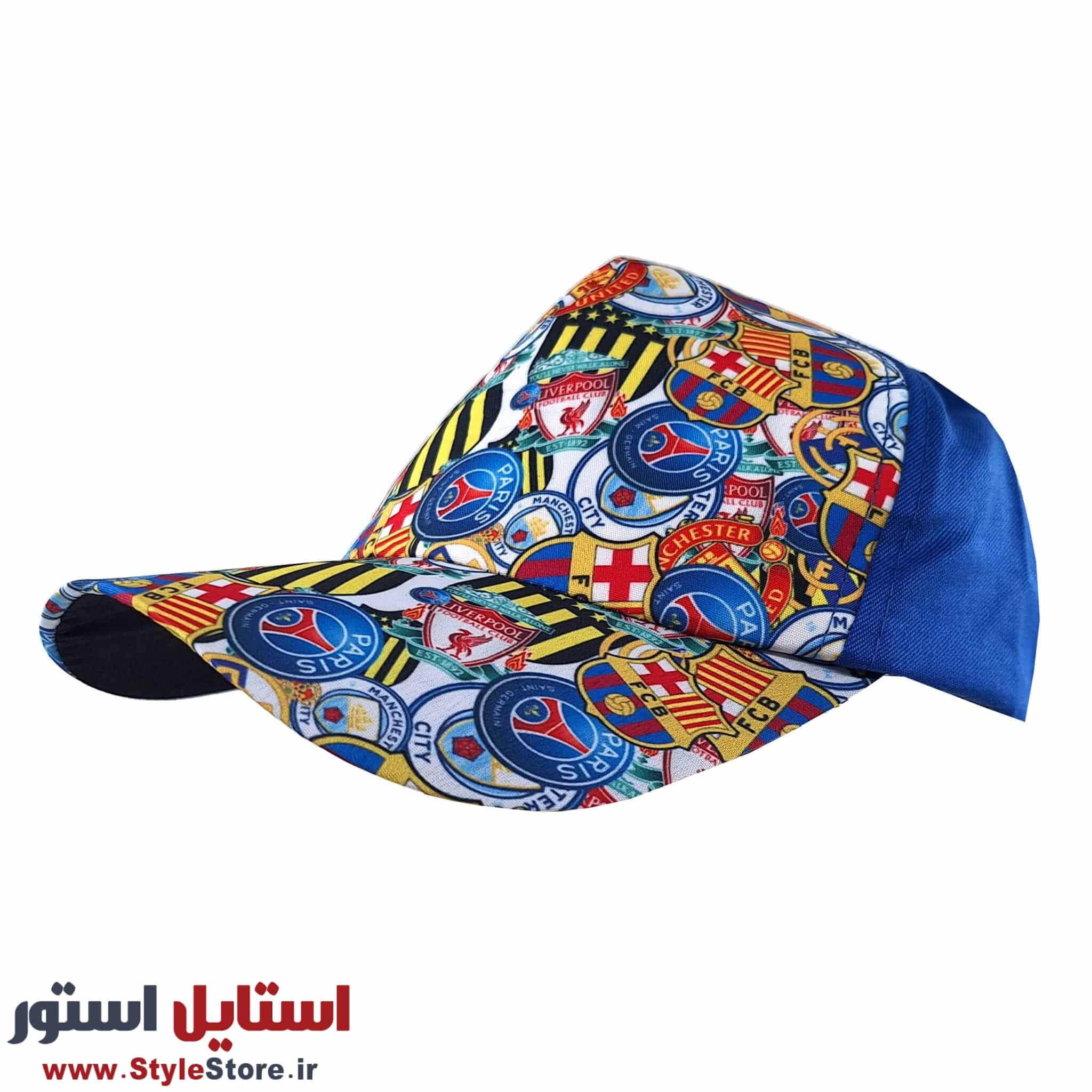 کلاه کپ پسرانه طرح باشگاهی کد 1138 رنگ آبی — تصویر ۲